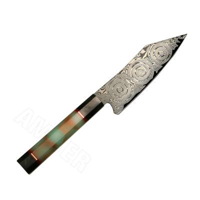 China Wholesales Viable Fluorescent Handle Damascus Steel Kitchen Serving Knife for sale