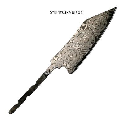 China Large Viable Rose Pattern vg10 Damascus Steel Knife Blade Blanks for sale