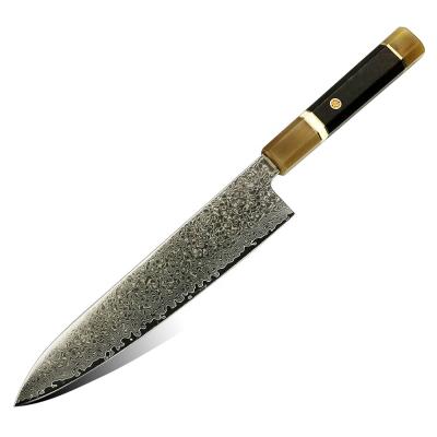 China Viable Professional Damascus 67 Layers Ebony Wood Handle Knife Chef Gyuto for sale