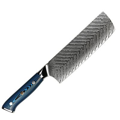 China 2021 Durable 73 Layers Damascus Steel Blade VG10 7 Steel Inch Japanese Nakiri Knife for sale