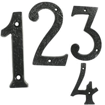 China Traditional High Quality Cast Iron 4 Inch Door Numbers Screw Fix For Front Door Rustic Address Number Screw On For Doors Doors House Number for sale