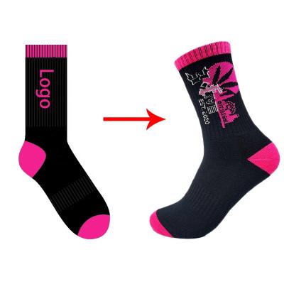 China High Quality 100%OEM Black Quick Dry Breathable Custom Sport Socks Crew Logo Socks For Man for sale