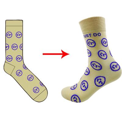 China Free Sample 100%Cotton Scuff Resistance Crew Fashion QUICK DRY Custom Socks Printing Custom Made Mens Socks for sale