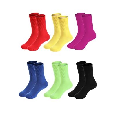 China QUICK DRY Ready to ship Summer High Quality Solid 100% Cotton 12 Colors New Trend Sporty Women Crew Socks for sale