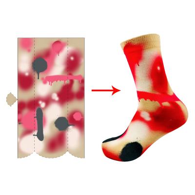 China Newest Fashion QUICK DRY Antibacterial Cotton Custom Women 3D Printed Logo Crew Socks For Evening Sweat-absorbent for sale