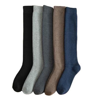 China High Quality QUICK DRY Winter Terry Cushioned Warm Socks Thick Solid Color Knee High For Newspaper 100% Cotton for sale