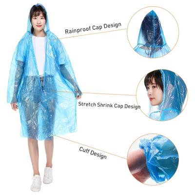 China NEW PE Raincoats Plastic Material Transparent Disposable Raincoat Single Person Portable Rain Coat Poncho For Adult Outdoor Hiking for sale