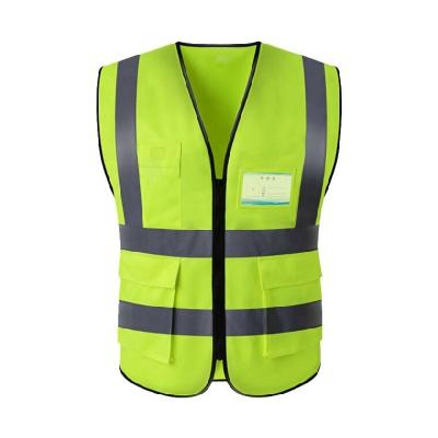 China Custom Made Mesh Uniform Adult High Visibility Polyester Zipper Water Proof Construction Safety Zipper Reflector Vest For Worker for sale