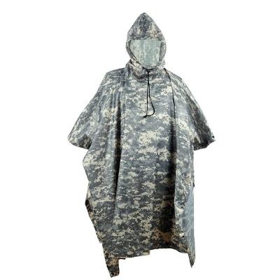 China Multifunctional Poncho Impermeable Raincoat Portable Lightweight Poncho and Shelter Everest Raincoat Fleece ACU Camouflage PU Poncho for Adults Backpacking for sale