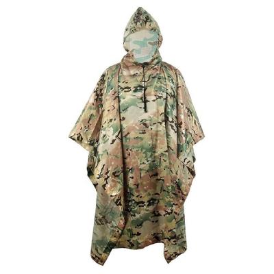 China Waterproof Windproof Polyester Coated Custom Logo Rain Poncho CP Rain Poncho Raincoat Rain Coat Multifunction Campground Mat Waterproof Poncho for sale