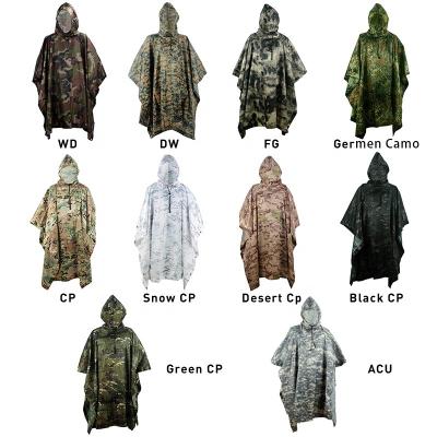 China Everest Lightweight PU Liner Fleece Rain Poncho 3 in 1 Waterproof Lightweight Rain Coat ACU CP Camouflage Poncho for Adults Backpacking Hiking Camping for sale