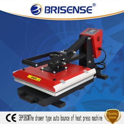 China Cloths Printer Factory Direct Sale Brisense Brand Semi-Auto Open with Drawer 38*38 Heat Press Machine with CE for sale