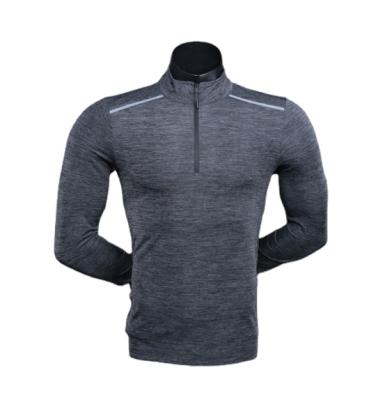 China 2021 New Men's Long Sleeve Zipper Turtle Neck T-shirt Anti-Wrinkle Fashion Ever At Gym Wear Clothing for sale