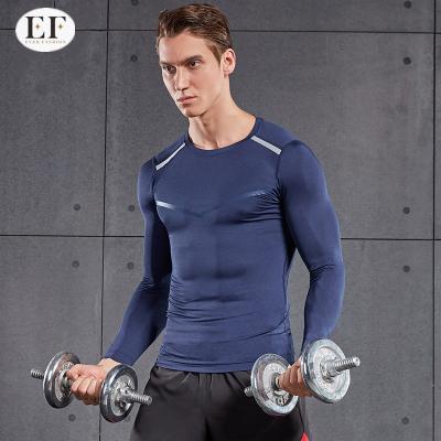 China High Elastic Ever Fashion Breathable Hot Sales Men Sport Polyester Top Tight Gym Long Sleeve For Active Winter 2021 Mens Wear for sale