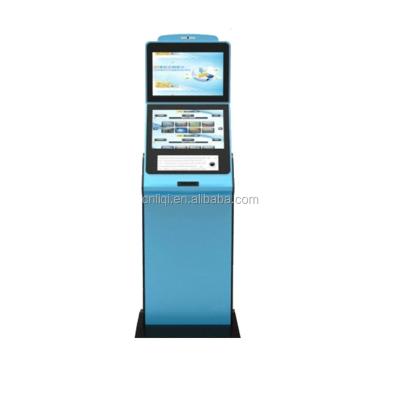 China Anti-dust Self Service Bill Payment Kiosk Dual Screen Information Kiosk With Keyboard for sale