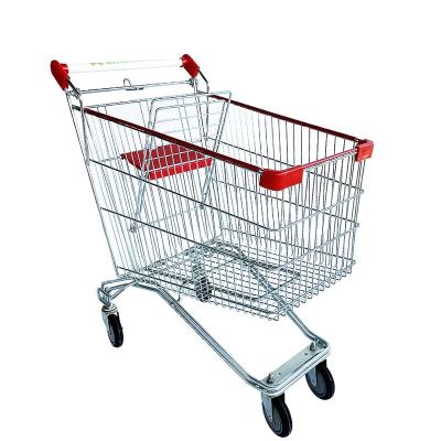 China Unfolding Supermarket Trolley Cart High Quality Cheap Shopping for sale