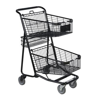 China Unveiling Cheap Price Portable Two Tier Grocery Cart for sale