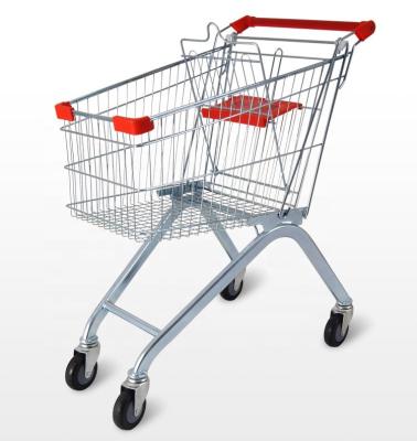 China Unveiling Trolley Logo Supermarket Steel Shopping Trolley Custom Made Durable for sale