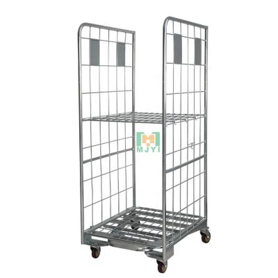 China Dudy Warehouse Roll Cage Folding Heavy Foldable Cargo Trolley With Cheap Price for sale