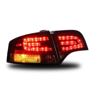 China PC+ABS+PMMA Manufacture Lighting System Auto Tail Lamp Modified Taillights With Blacked Out Red With Smoke For Audi A4 B7 2005-2008 for sale