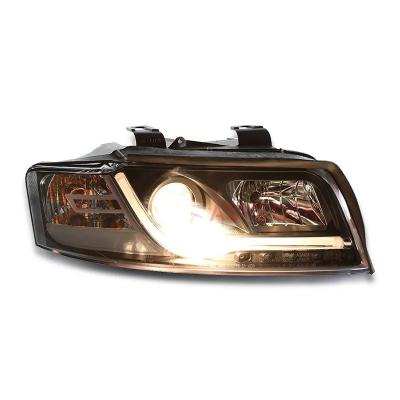 China PMMA+ABS+Aluminum New Auto Modified Lighting System Style Head Lamp Assembly For Audi A4 B6 LED Strip Head Lights Front Lamp 2001-2004 Year for sale