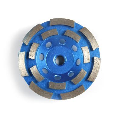 China Double Row Diamond Straight Grinding Wheels 80~180MM Turbo Turbo Grinding Wheels for Concrete Wall and Floor Stone Polishing for sale