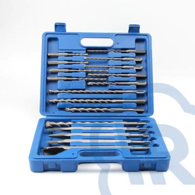 China YUERONG Concrete 17PCS Chrome Plated Extra Long Countersunk Masonry Drill Bits Set In Plastic Box for sale