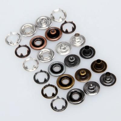 China Custom 4 Party 15mm Silver Enamel Metal Snap Ring Prong Snap Button For Baby Clothes for sale