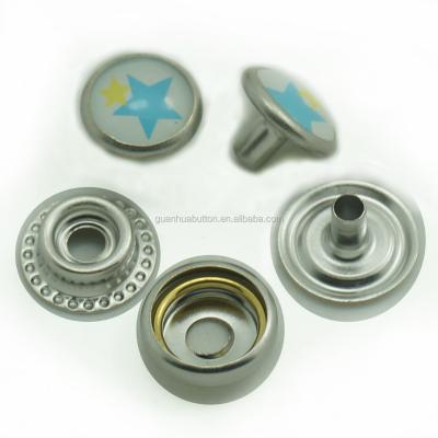 China Sustainable Custom Printed Decorative Pearl Metal Press Stud Top Snaps For Clothes for sale