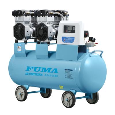 China 90 Liter 1100w*2 Oil Free AC Powered Industrial Oil Free Silent Air Compressor Machine for sale