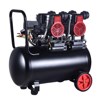 China 220 Voltage 2 Cylinder Oilless Air Compressor 50l Oil Free Silent Air Compressor Oil Free for sale