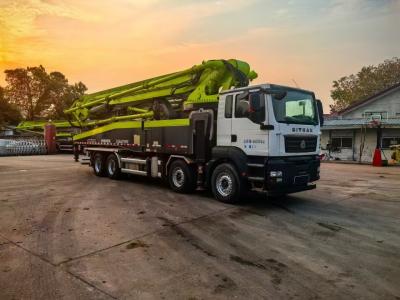 China 2020 ZLJ5440THBKF 63m Zoomlion 13804*2550*4000m National Six Sitrak Chassis White And Green Used Concrete Pump Truck for sale