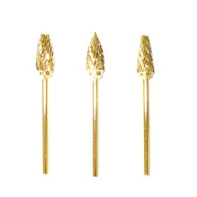 China Polishing Tungsten Carbide Burrs Gold Plated For Nail Use for sale