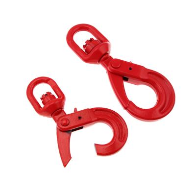 China Heavy Industry Drop Forged European Swivel G80 Self Lifting Snap Locking Hook for sale