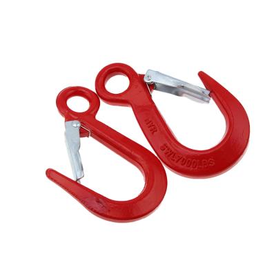 China Large Heavy Industry Open Eye Hook With Latch Alloy Steel Casting Eye Hook for sale