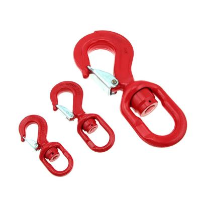 China Heavy Industry Different Size Rigging Parts Forged Swivel Crane Hook With Latches for sale