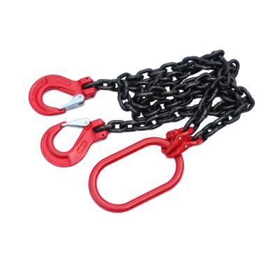 China Wholesale Crane Chain Hook Two Legs Chain Sling Elevator Sling Pull for sale