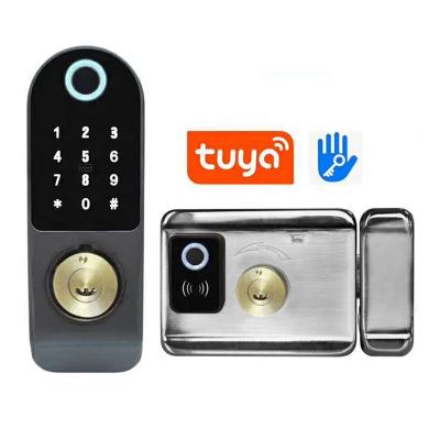 China Home security electric cylinder deadbolt room door lock fingerprint bedroom smart wireless remote control door lock for sale