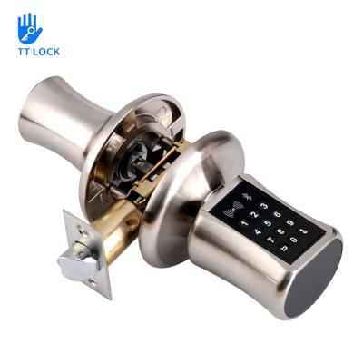 China Home Button Cylinder Keypad Door Handle Security Password APP Smart Door Lock For Home for sale