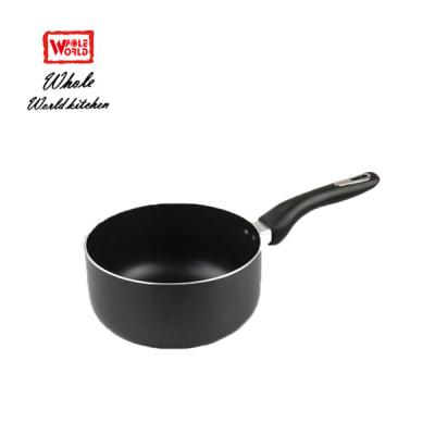 China Durable High Quality Forged Aluminum Alloy Milk Saucepan With Bakelite Handle Sauce Pan With Glass Lid for sale