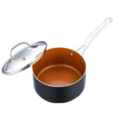 China Durable Kitchenware Press Aluminum Non Stick Ceramic Coated Cooking Pot Pan With Stainless Steel Handle China Supplier for sale