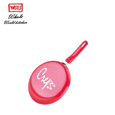 China Viable made in china cheap aluminum nonstick red cookware cookware pancake tawa pizza pan with screen print for sale