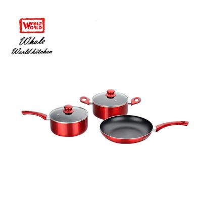 China 5pcs Sustainable Cheap Cooking Pot Cookware Set Non Stick Non Stick Cookware Set Set Pans And Pots for sale