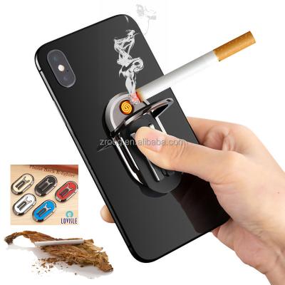 China Latest Minimalist Lovisle Tech Multi Purpose Cigarette Usb Phone Rechargeable Electronic Smoking Ring Holder Lighter Desk for sale