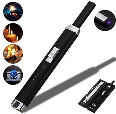 China Long Minimalist Lovisle Technology Electric Lighter USB Rechargeable Plasma Arc Windproof Flameless Lighter For Candle Cooking BBQ for sale