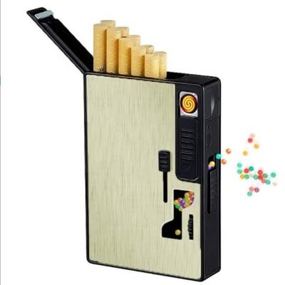 China Lovisle Technology Windproof Best Chargeable Lighter Holder Tungsten Ignition Cigarette Holder Case Promotional Lighter With Burst Beads for sale