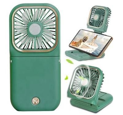 China Lovisle Mini Fan Phone Power Bank Folding Stand Table Use Small Fan Foldable and Expandable Portable USB Charger Fan for sale