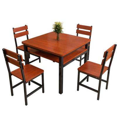 China Factory Wholesale Modern Single Economic Family Square Dining Table With Double-decker Dining Table And Chair for sale