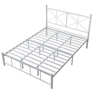 China 2021 New Design 2021 New Nordic Durable Simple Modern Double Frame Soft Princess Iron Bed for sale