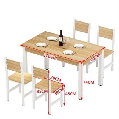 China Manufacturer Wholesale Particleboard Metal Modern Iron Four People Rectangular Dining Table for sale